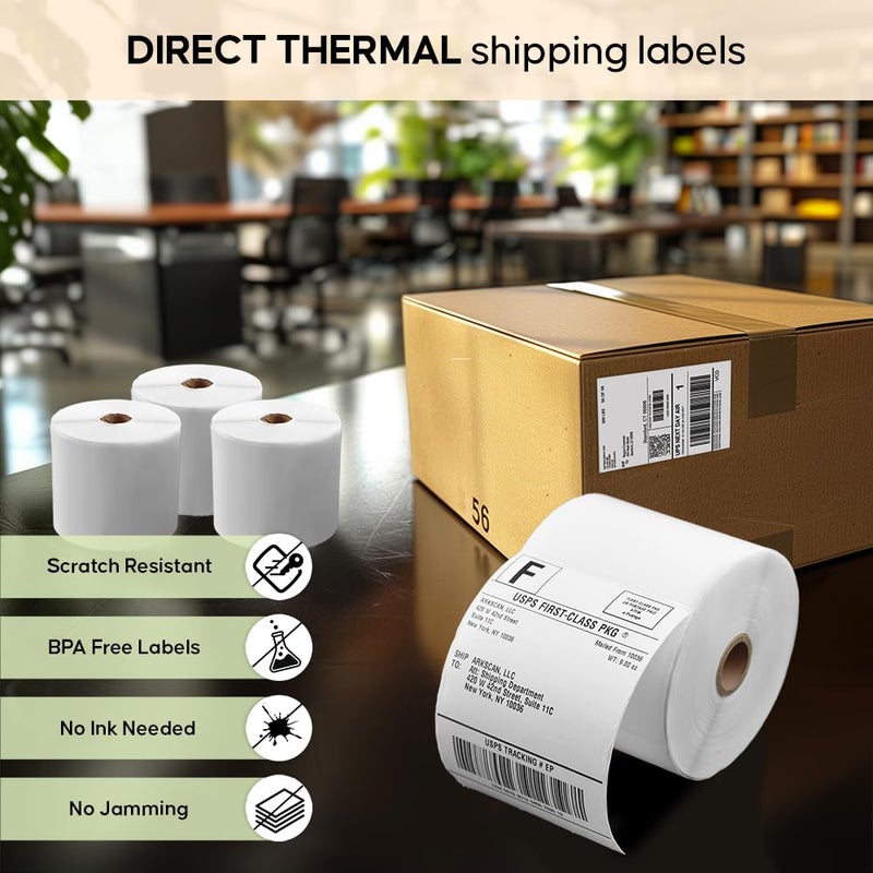 Arkscan SL450 4x6 Shipping Label in 1 Roll (450 Pages per roll) Support Arkscan Label Printers, Compatible w/Zebra LP2844, Zp-450, Zp-500, Zp-505 and Other Brands, It's Designed for Direct Thermal, White. - Image 5